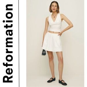 Reformation White Leni Skirt - Size: 4